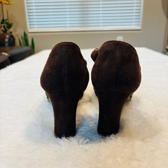 Givenchy Japan Multicolor Suede Leather Platform Heels Shoes Size 37 US 6.5 - Picture 14 of 16